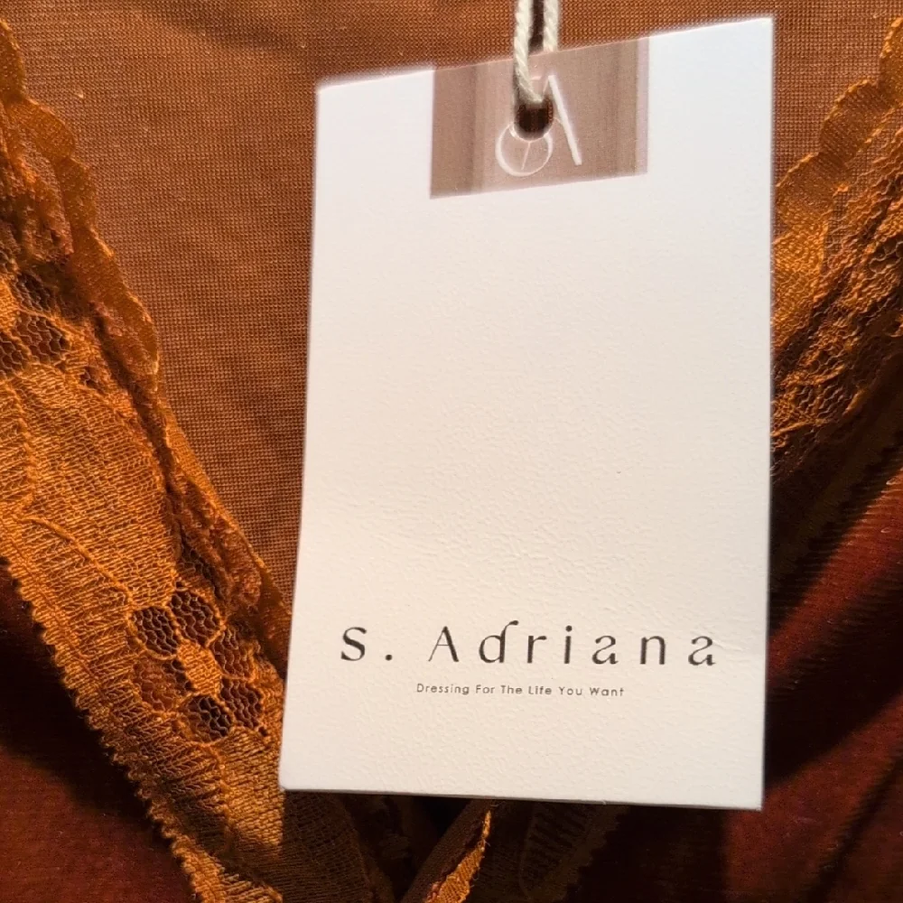 Elegant Velvet Dress in Rich Rust-Brown - Picture 3 of 10